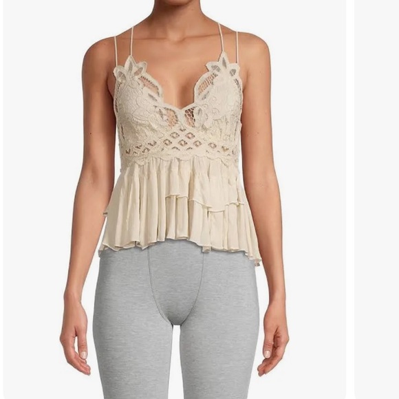 Free People Coachella Flowy Top Cami Summer NWT Y2K Elegant White Lace Women Top - Picture 3 of 6